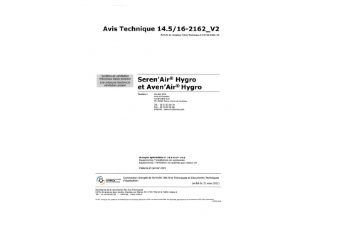 Avis technique 14.5/16-2162_V2 - Seren'Air hygro et Aven'Air Hygro